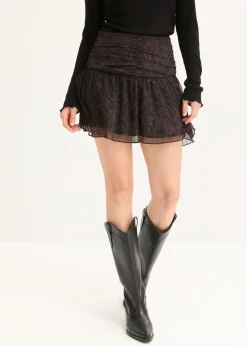 bonprix bonprix Minifalda negro-rojo burdeos-verde oliva oscuro-rojo azalea Hot