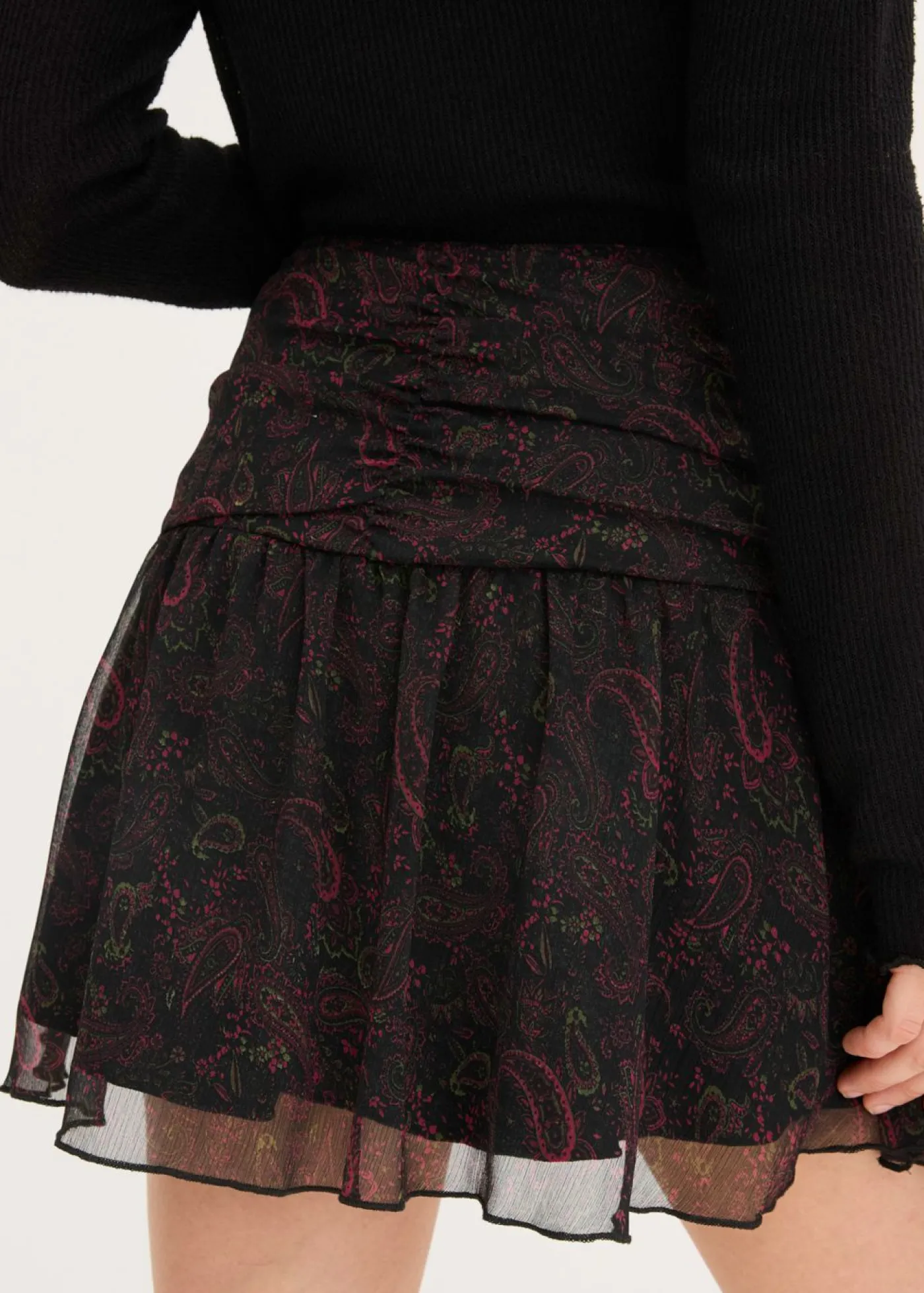 bonprix bonprix Minifalda negro-rojo burdeos-verde oliva oscuro-rojo azalea Hot