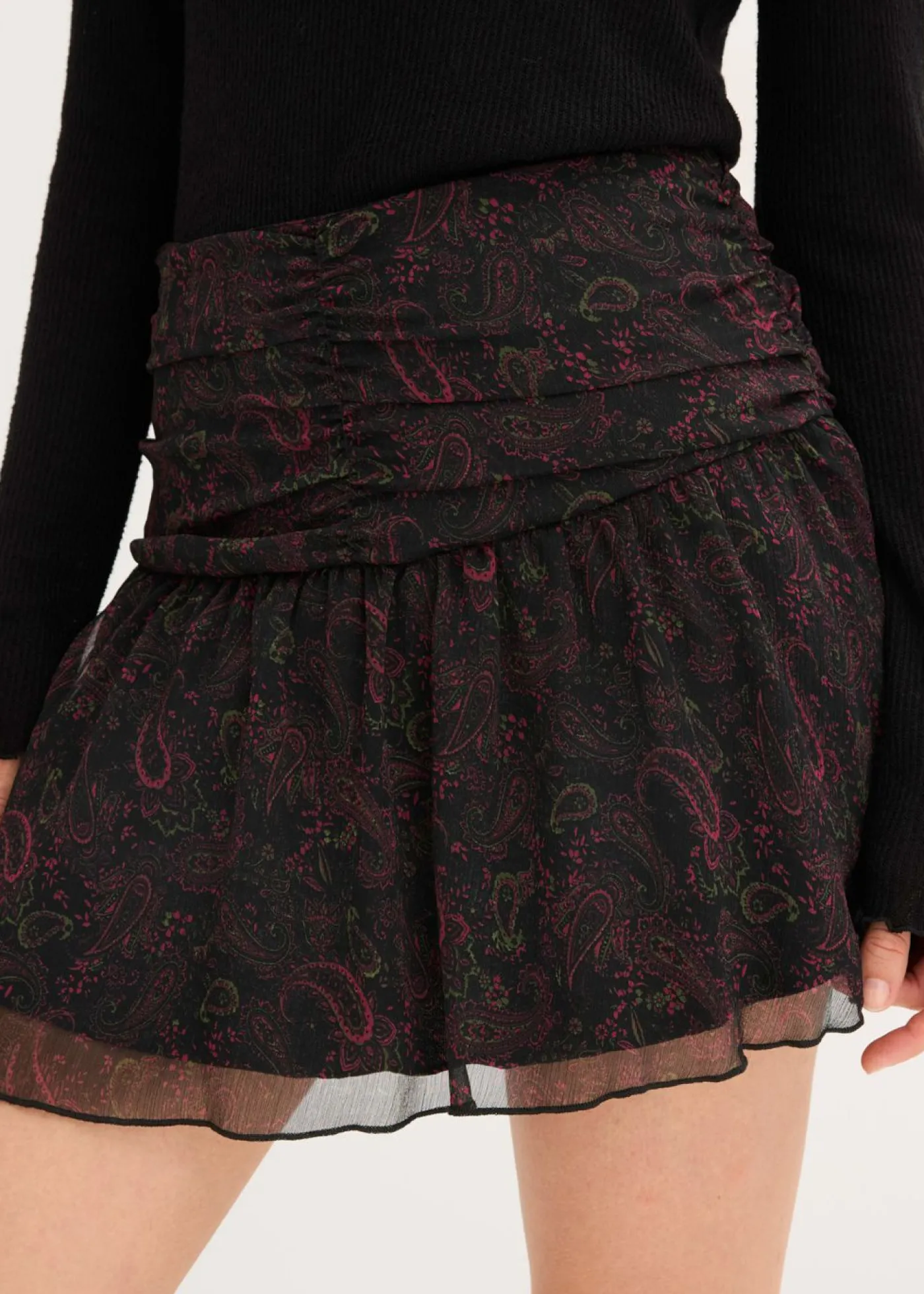 bonprix bonprix Minifalda negro-rojo burdeos-verde oliva oscuro-rojo azalea Hot