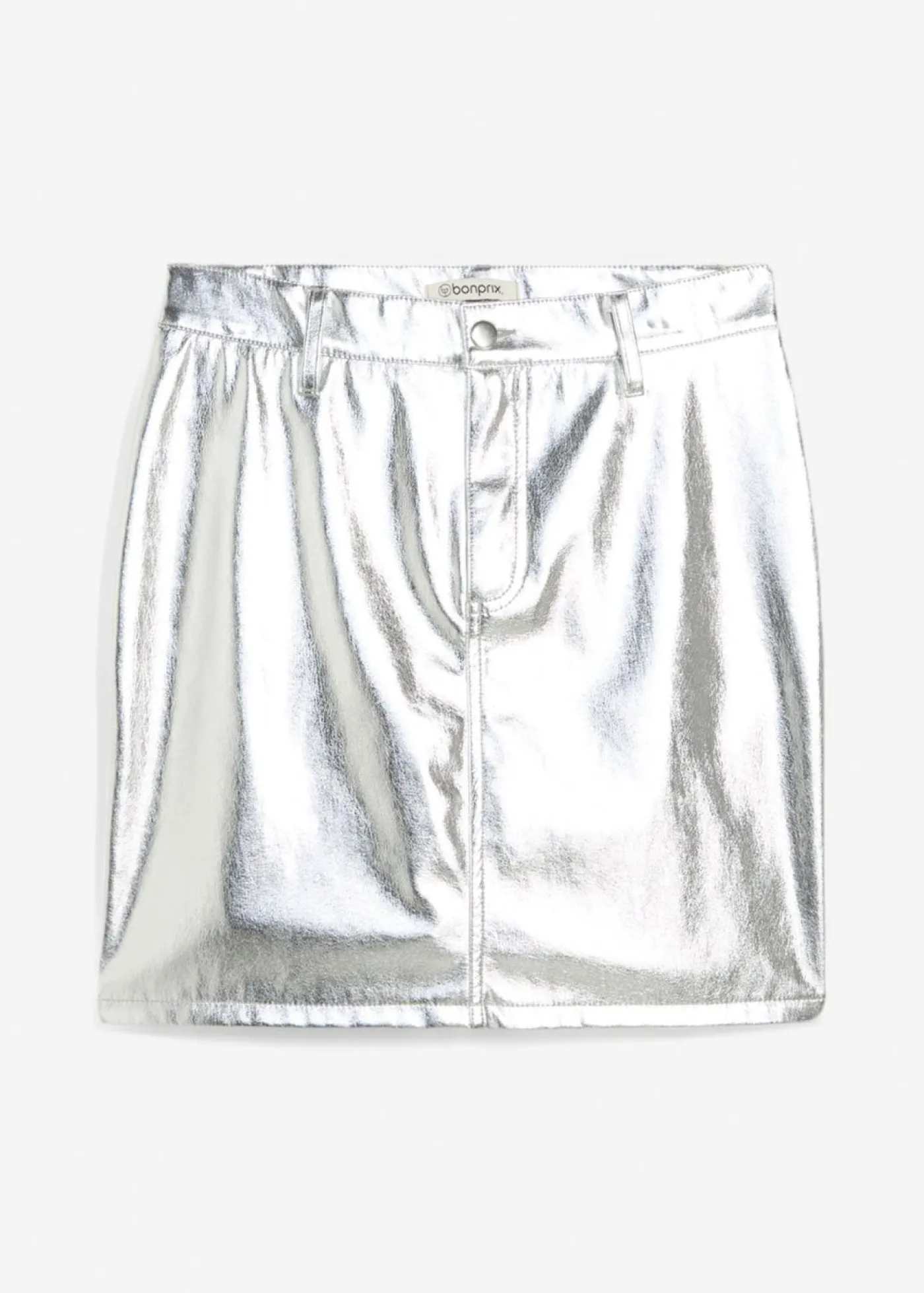bonprix bonprix Minifalda con aspecto metalizado Plata metalizado Clearance