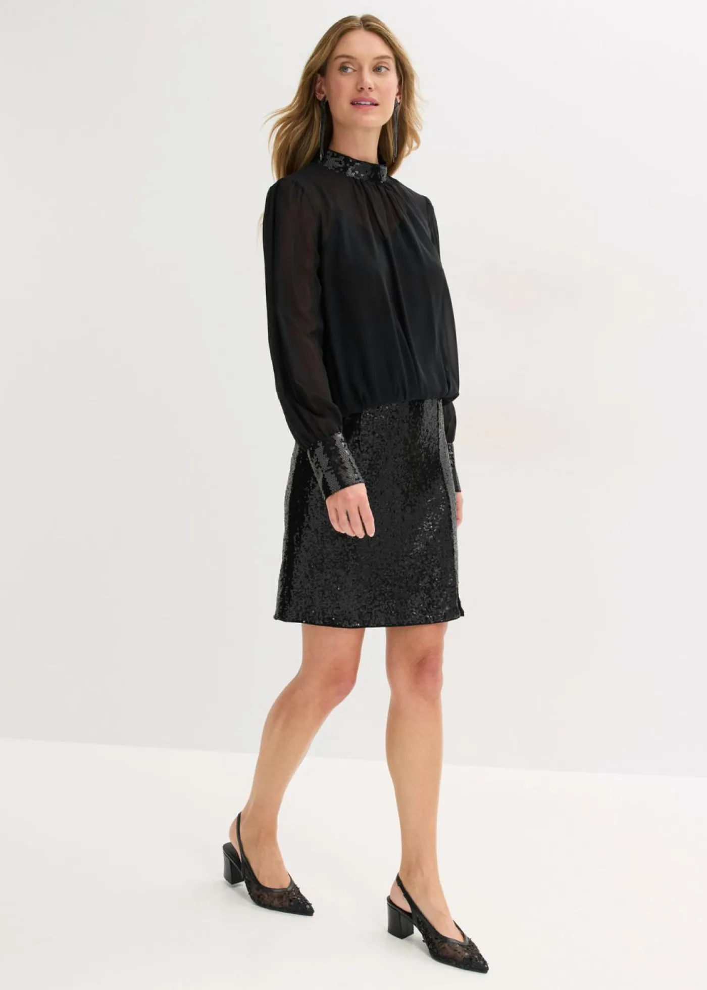 bonprix bonprix Minifalda con lentejuelas Negro Best