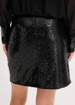 bonprix bonprix Minifalda con lentejuelas Negro Best