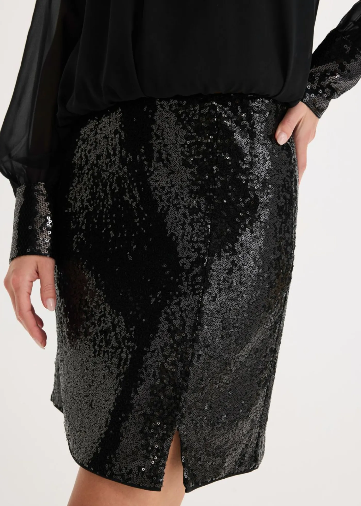 bonprix bonprix Minifalda con lentejuelas Negro Best