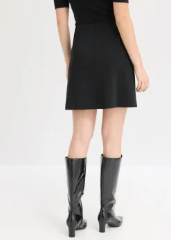 bonprix bonprix Minifalda de algodón Negro Hot
