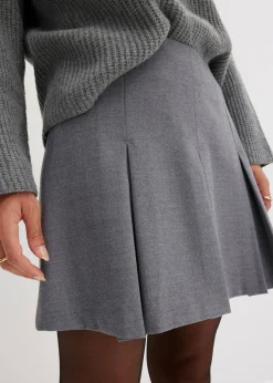 bonprix bonprix Minifalda de mezcla de viscosa Gris jaspeado Hot