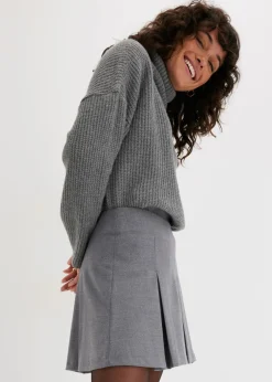 bonprix bonprix Minifalda de mezcla de viscosa Gris jaspeado Hot