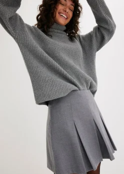 bonprix bonprix Minifalda de mezcla de viscosa Gris jaspeado Hot