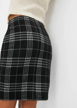 bonprix bonprix Minifalda de tartán negro a cuadros Outlet