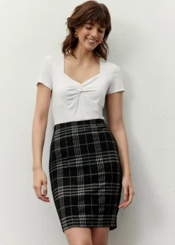 bonprix bonprix Minifalda de tartán negro a cuadros Outlet