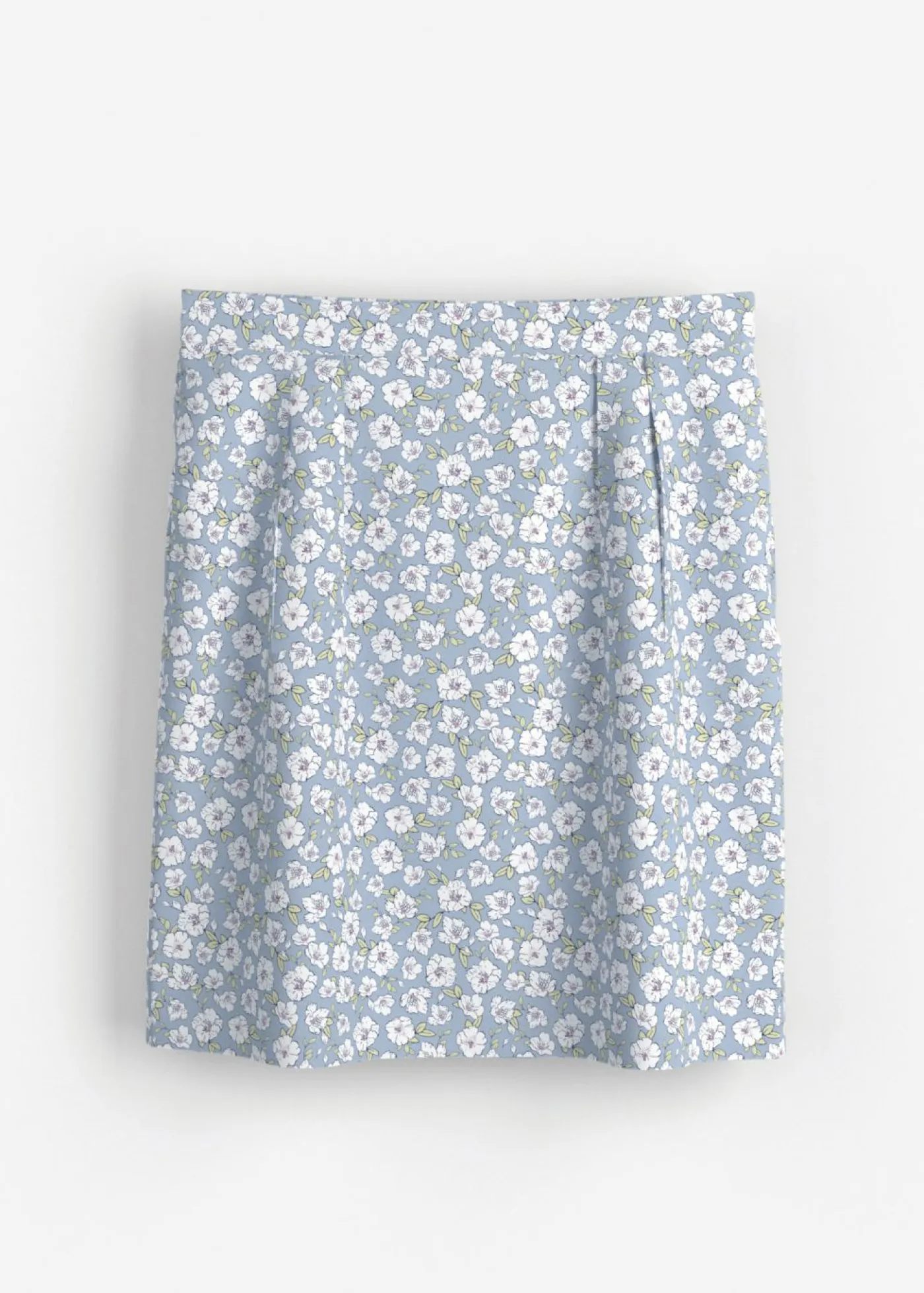 bonprix bonprix Minifalda de viscosa fluida azul hielo con flores