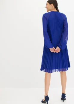bonprix bonprix Minivestido de gasa fina con plisado Azul Best