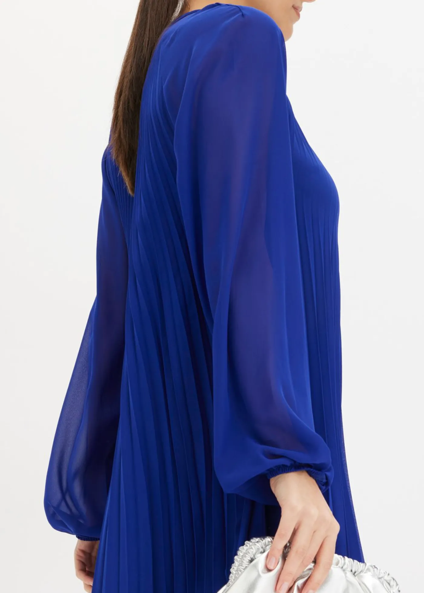 bonprix bonprix Minivestido de gasa fina con plisado Azul Best