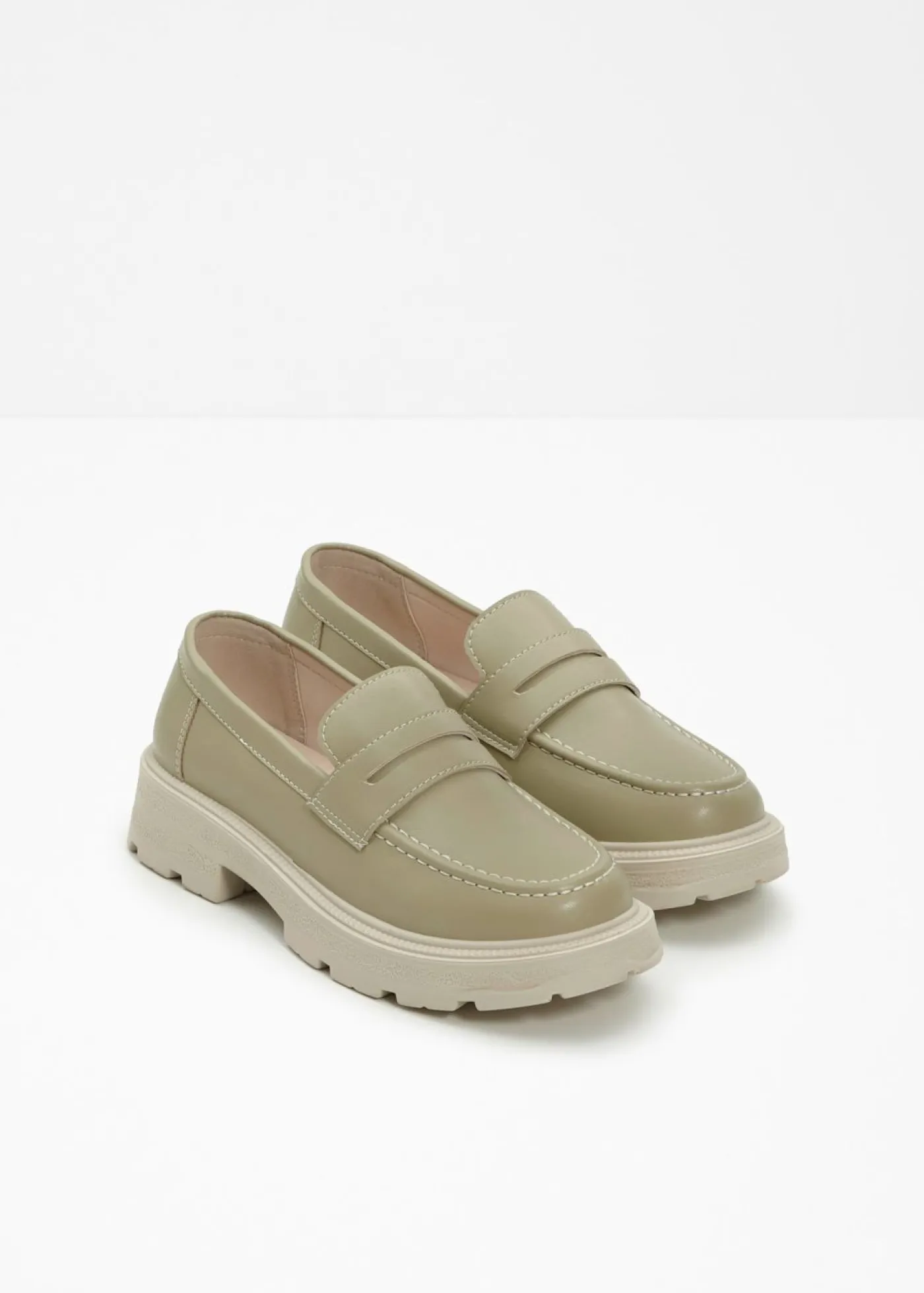 bonprix bonprix Mocasín chunky con suela ligera Caqui ahumado Online