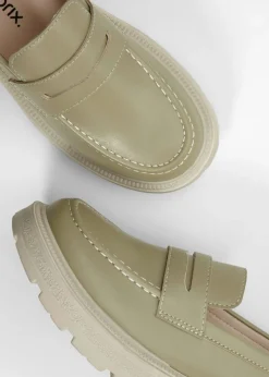 bonprix bonprix Mocasín chunky con suela ligera Caqui ahumado Online
