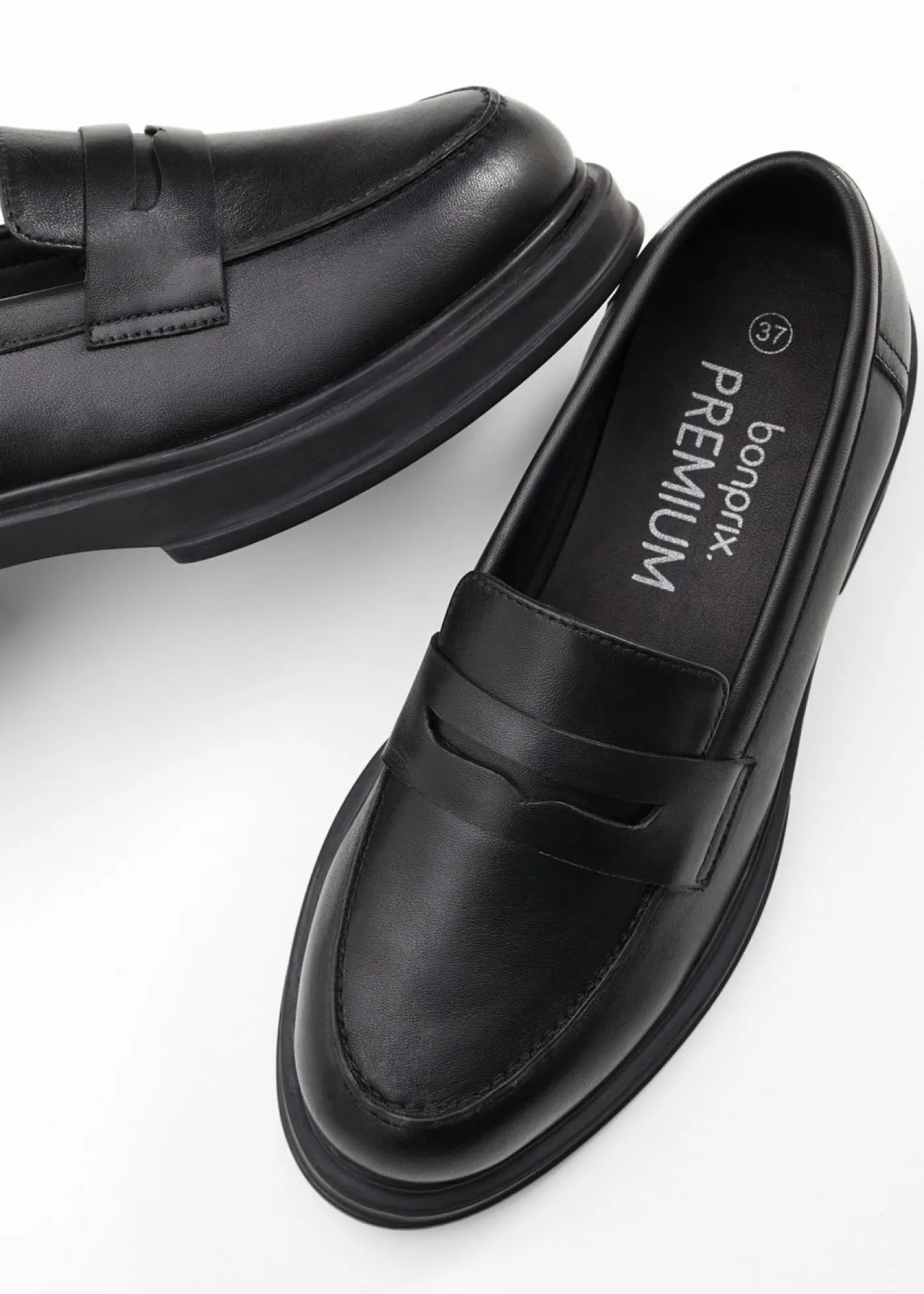 bonprix bonprix Mocasín de piel Negro Online