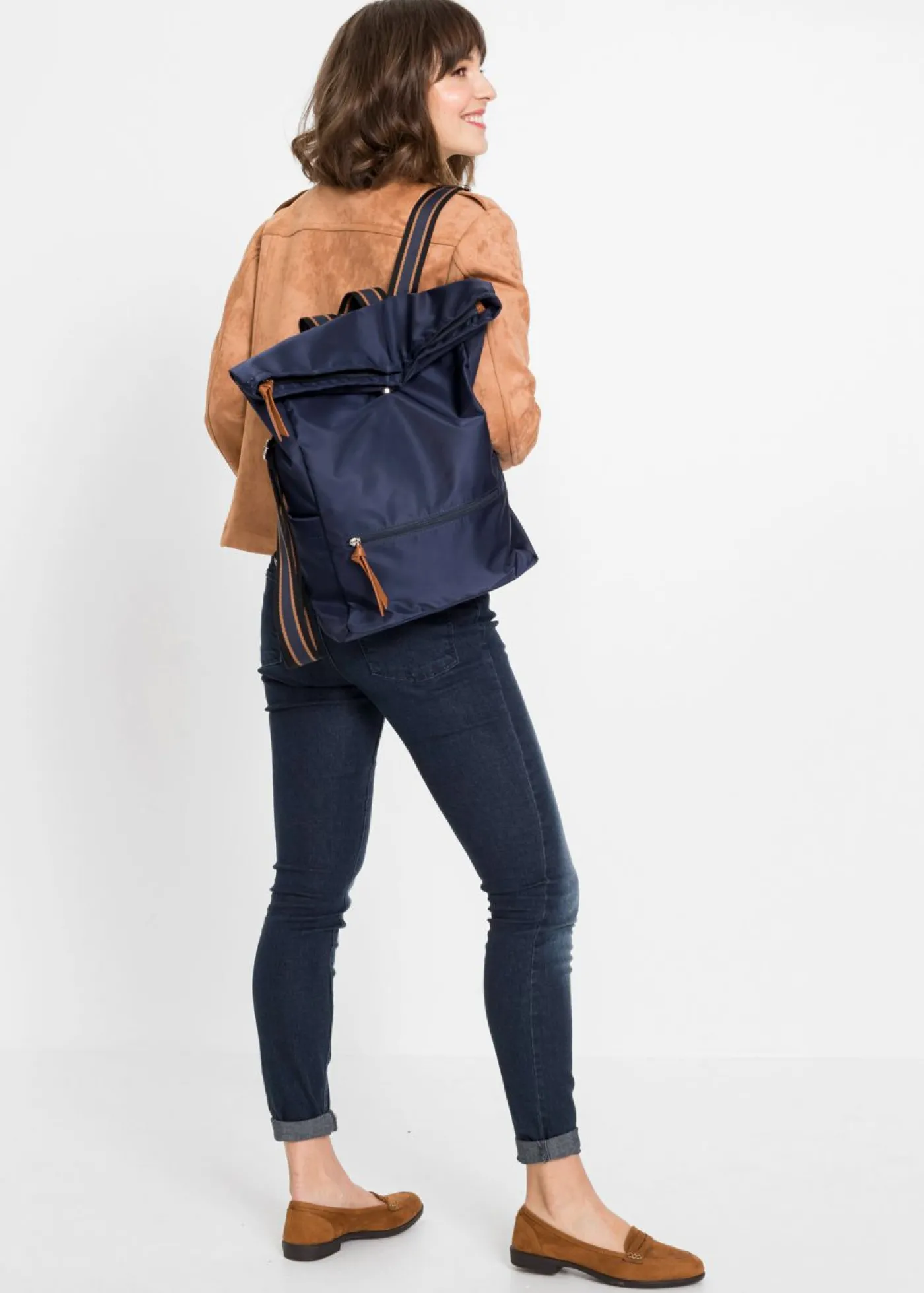 bonprix bonprix Mochila con detalles en contraste Azul marino Discount