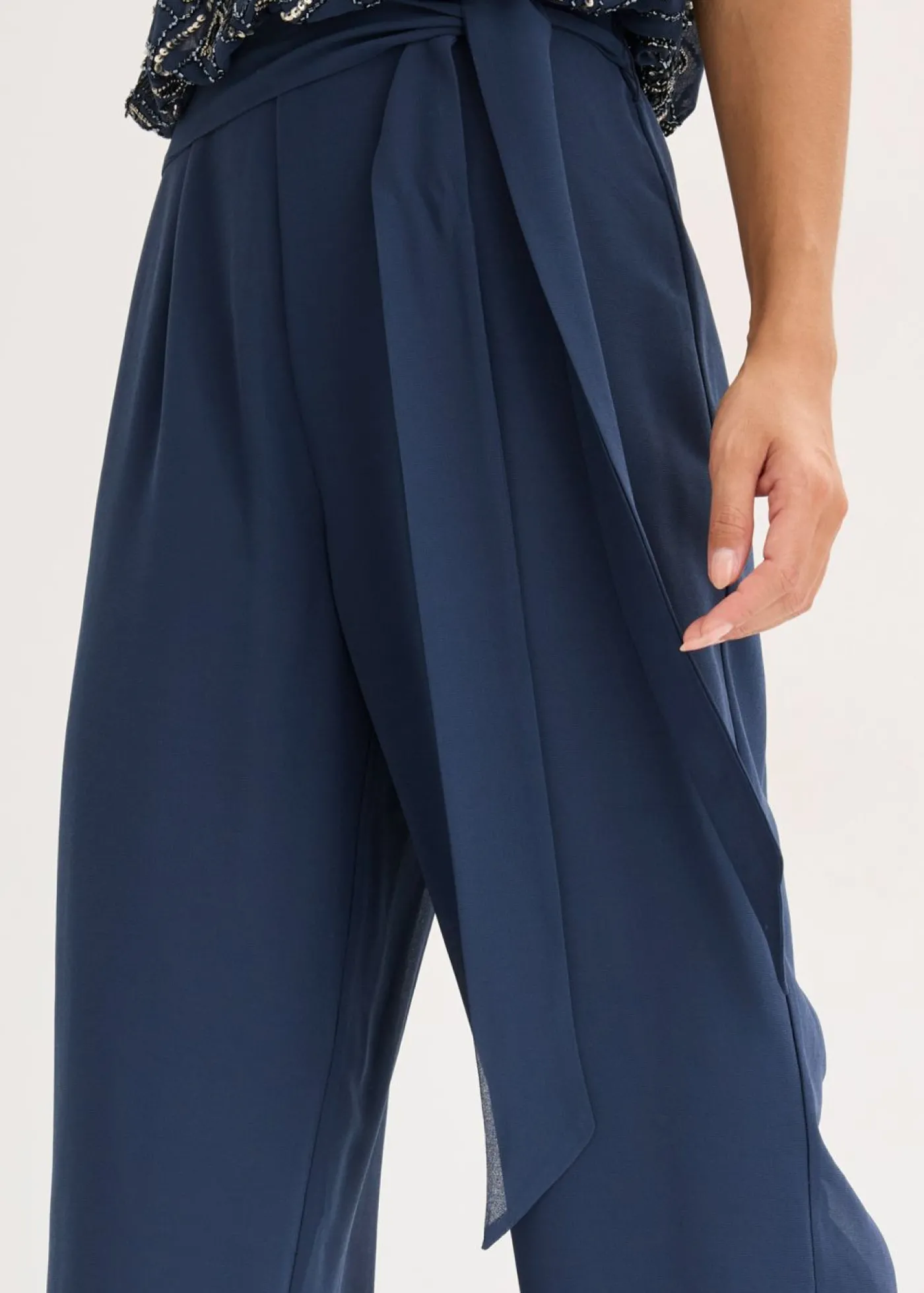 bonprix bonprix Mono con bordado de perlas azul marino-plata Sale