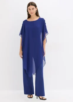 bonprix bonprix Mono con capa de gasa fina Azul oxford Clearance