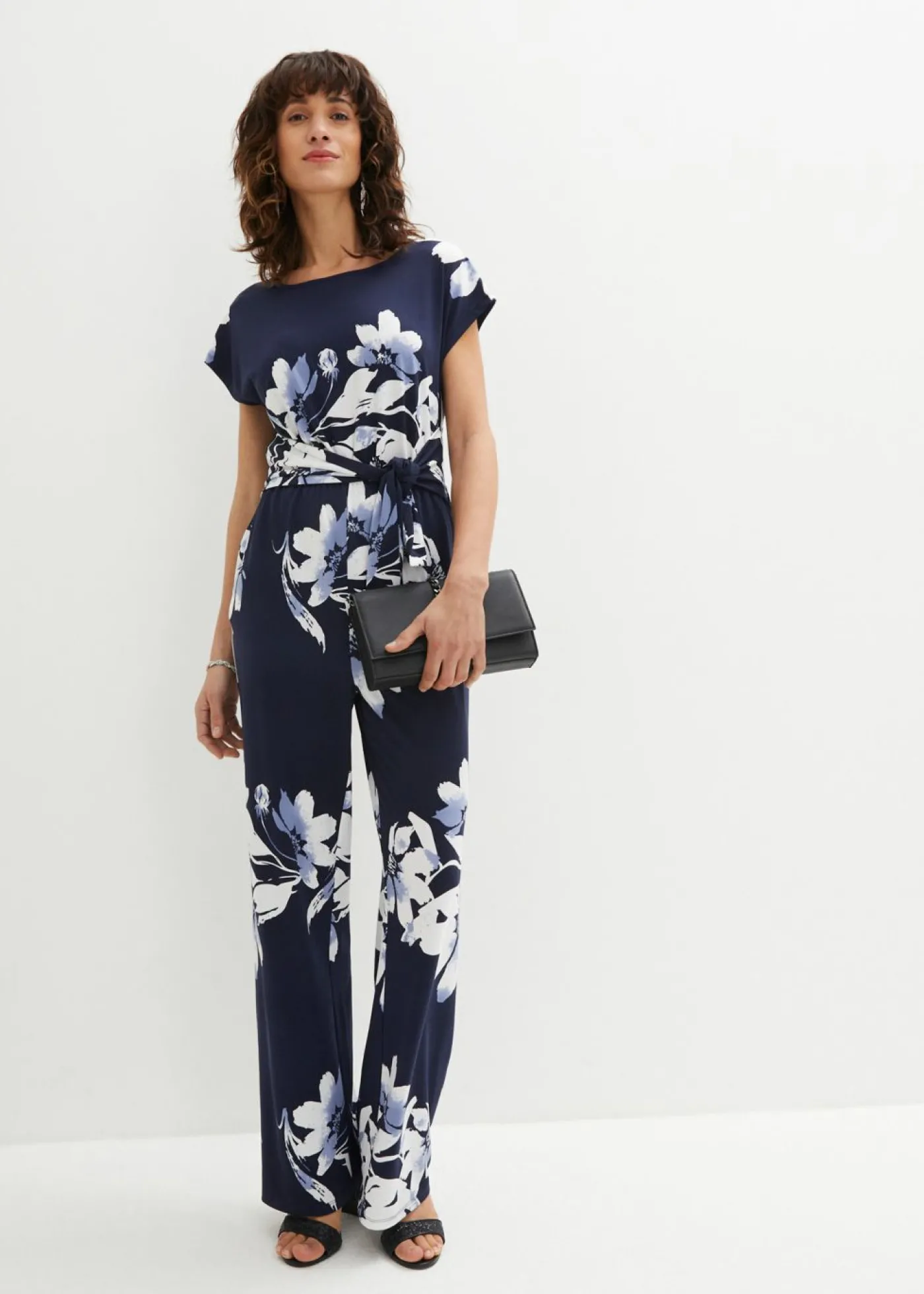 bonprix bonprix Mono con cordón azul marino / blanco con flores Clearance