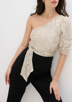 bonprix bonprix Mono con lentejuelas Negro-plata Discount
