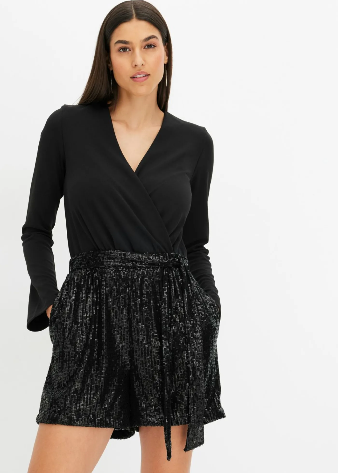 bonprix bonprix Mono con lentejuelas Negro New