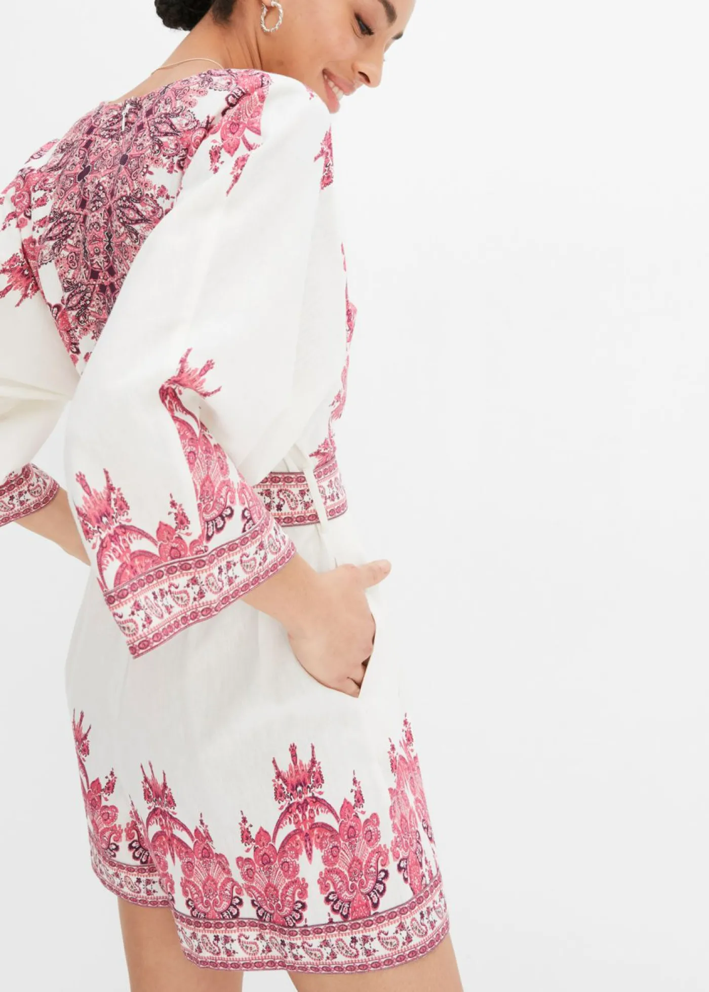 bonprix bonprix Mono con lino piel/rosa caliente Outlet
