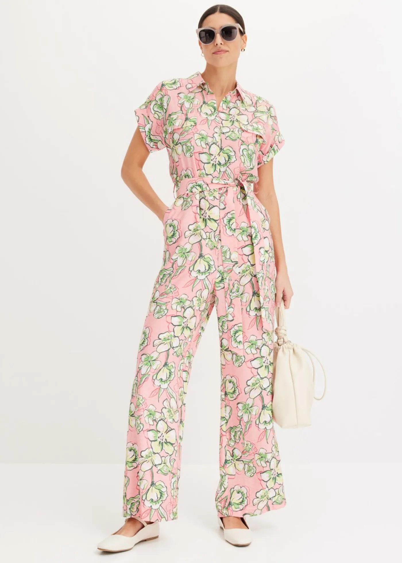 bonprix bonprix Mono de mezcla de viscosa fluida rosa pálido New