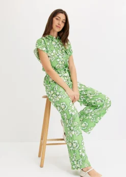 bonprix bonprix Mono de mezcla de viscosa fluida Verde trébol