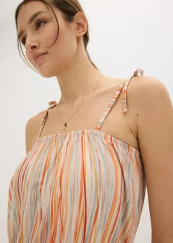 bonprix bonprix Mono de punto blanco-naranja-azul pálido con rayas Online