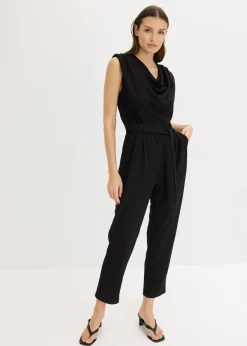 bonprix bonprix Mono de punto con hombreras Negro Online