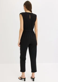 bonprix bonprix Mono de punto con hombreras Negro Online