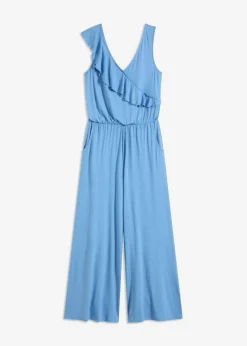 bonprix bonprix Mono de punto con volante azul provenzal Discount
