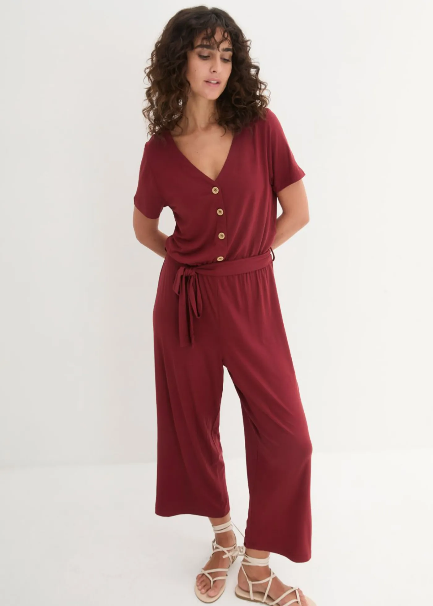 bonprix bonprix Mono de punto de mezcla de viscosa rojo castaño Hot