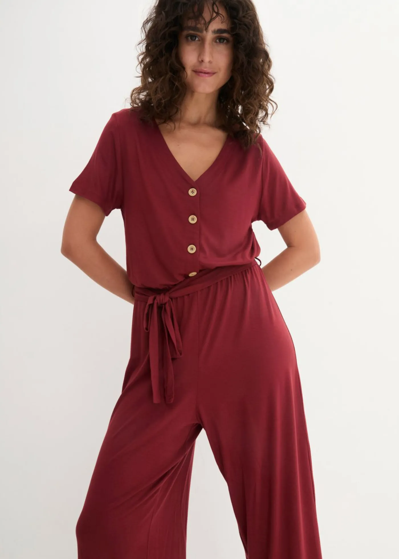 bonprix bonprix Mono de punto de mezcla de viscosa rojo castaño Hot