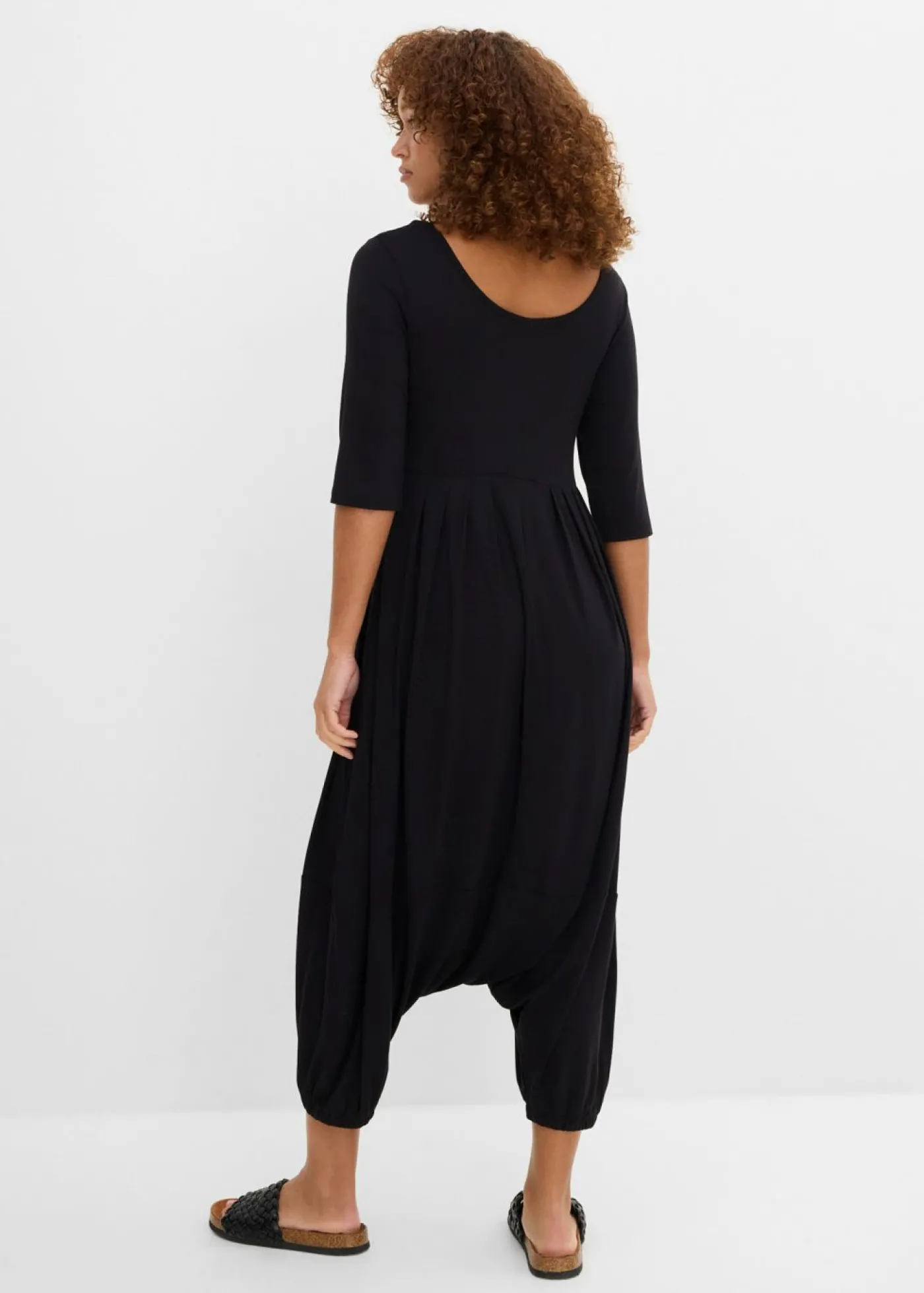 bonprix bonprix Mono de punto de mezcla de viscosa fluida Negro Discount