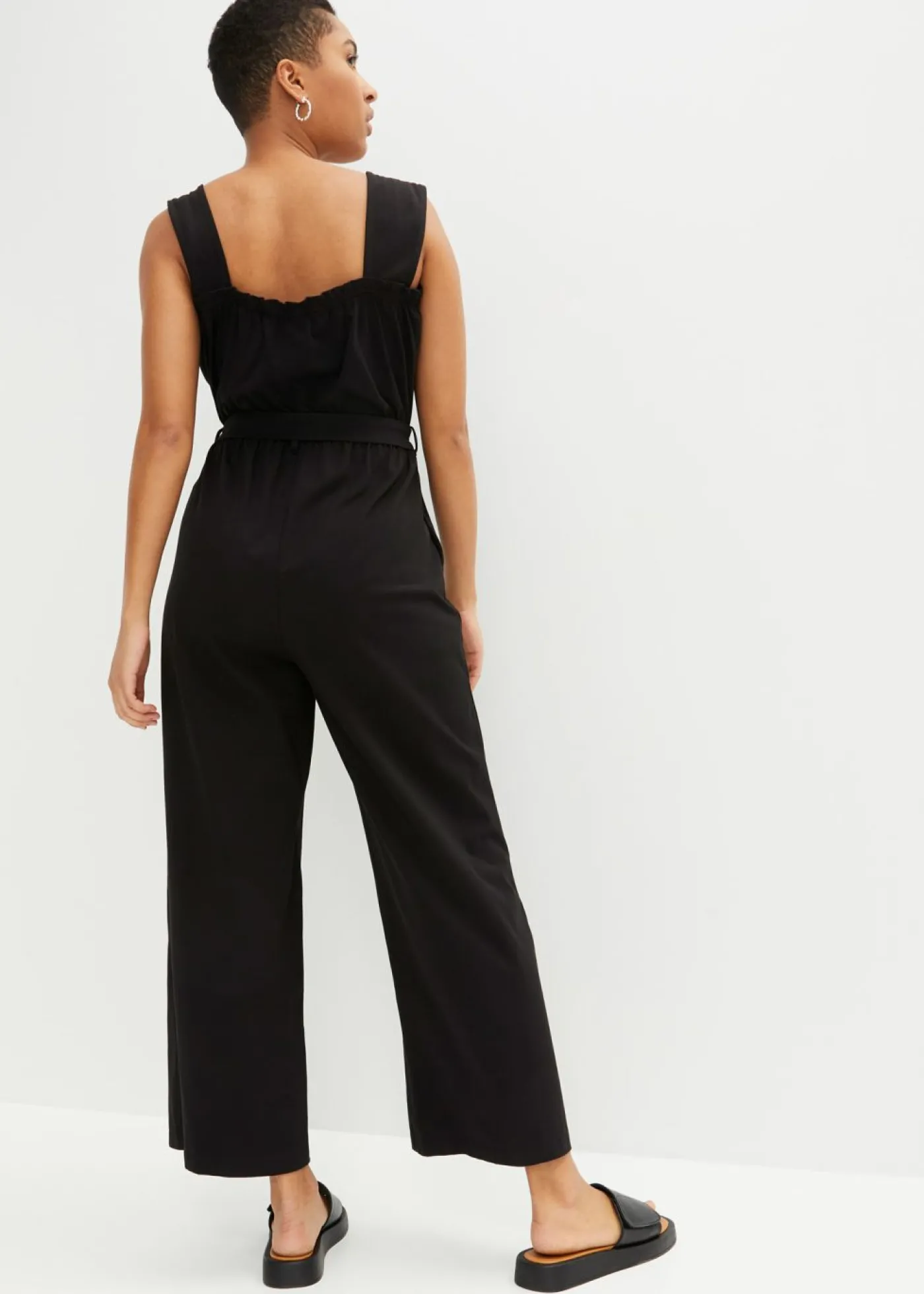 bonprix bonprix Mono de punto de mezcla de algodón Negro New