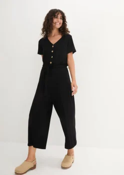 bonprix bonprix Mono de punto de mezcla de viscosa Negro New