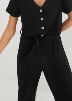 bonprix bonprix Mono de punto de mezcla de viscosa Negro New