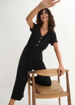 bonprix bonprix Mono de punto de mezcla de viscosa Negro New