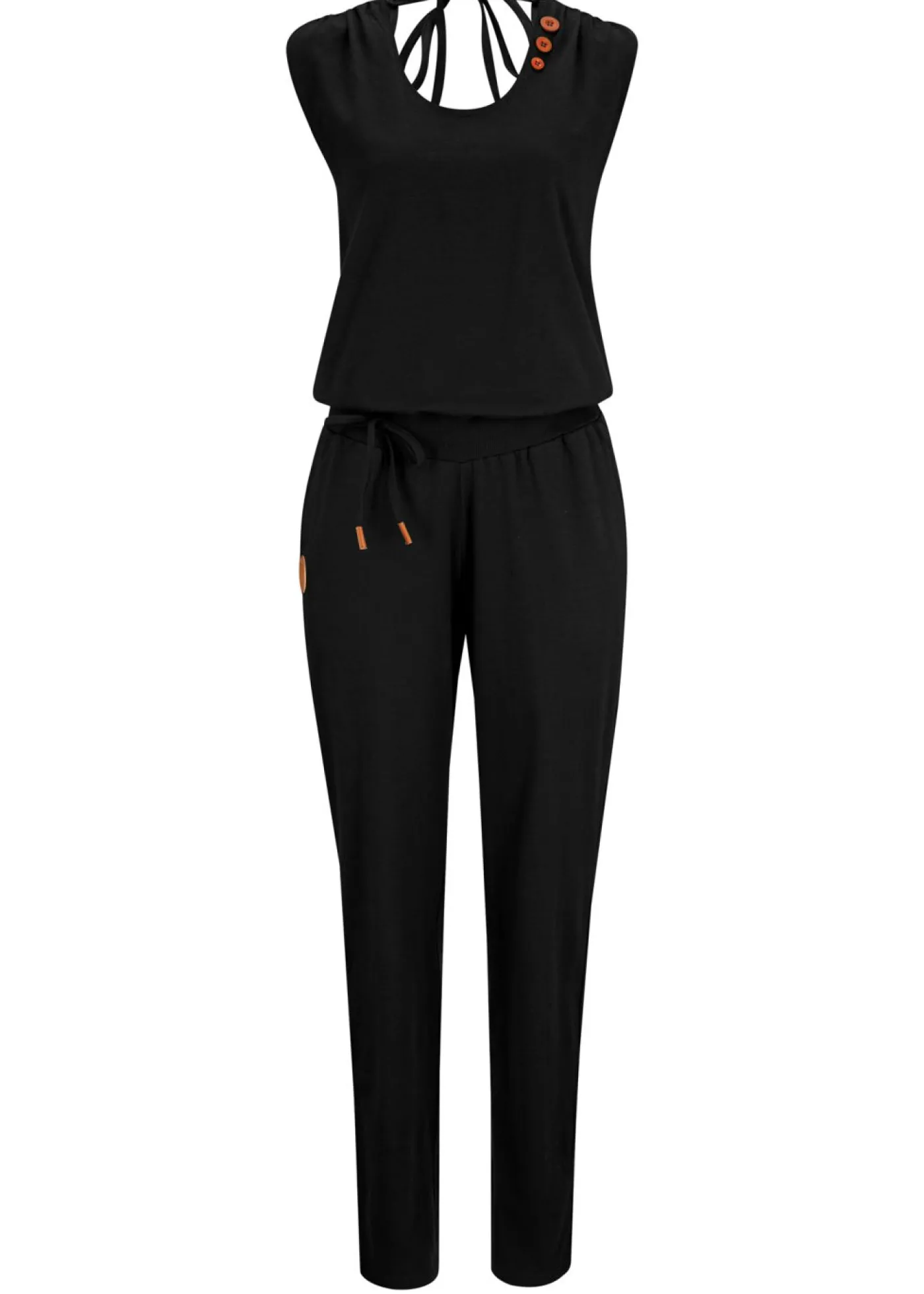 bonprix bonprix Mono de punto de mezcla de algodón Negro Outlet