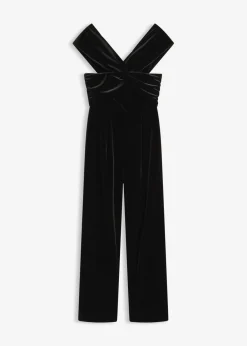 bonprix bonprix Mono de punto de terciopelo fluido Negro Online
