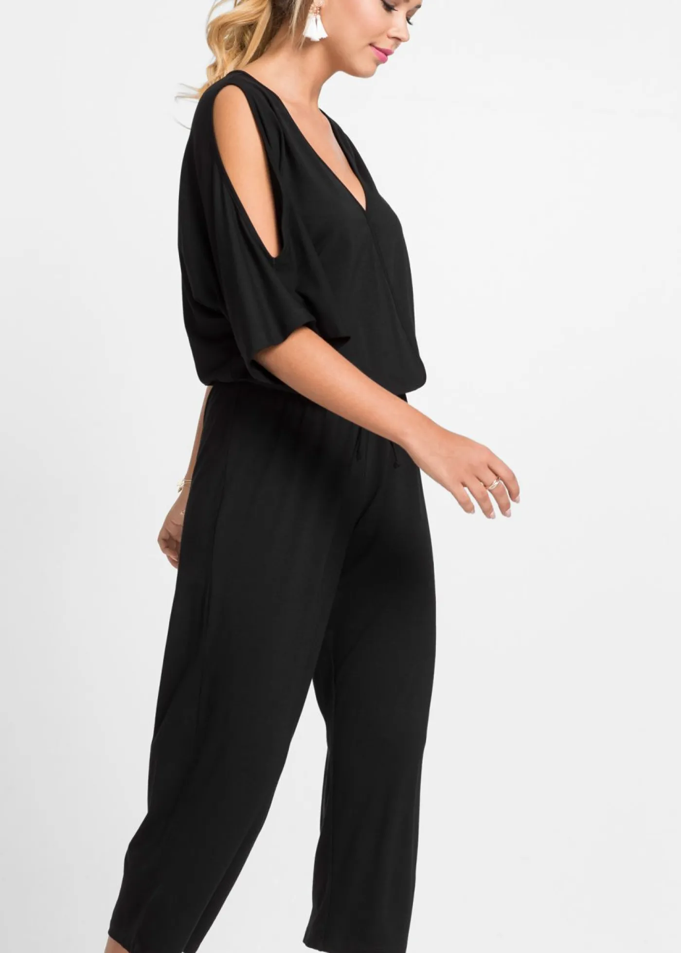 bonprix bonprix Mono de punto de viscosa fluida Negro Online