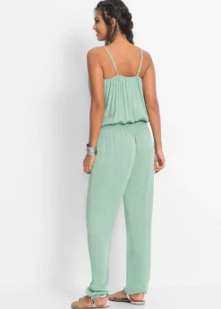bonprix bonprix Mono de viscosa estructurada Verde pastel Clearance