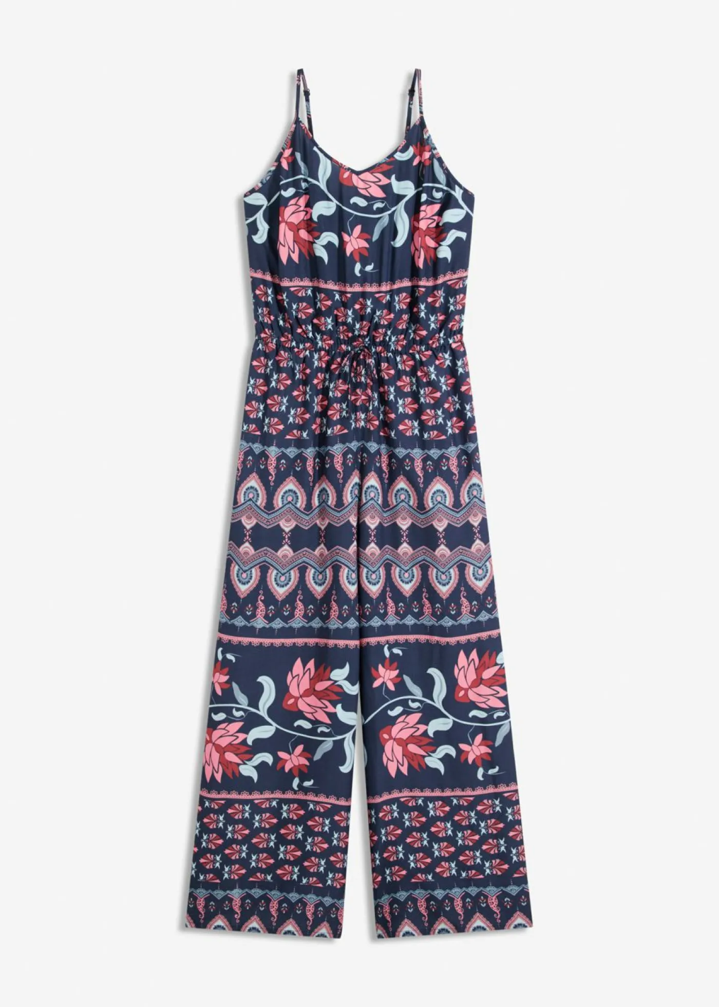 bonprix bonprix Mono largo de playa de viscosa fluida azul-rosa pálido Discount