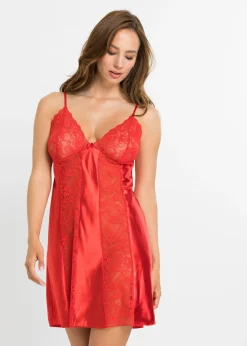 bonprix VENUS Negliglé de satén fresa Sale