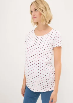 bonprix bonprix Pack de 2 camisetas premamá de algodón orgánico Baya + blanco de lunares Online