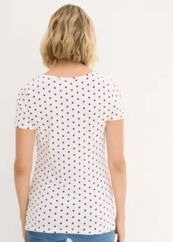 bonprix bonprix Pack de 2 camisetas premamá de algodón orgánico Baya + blanco de lunares Online