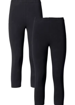 bonprix bonprix Pack de 2 leggings cropped Negro Clearance