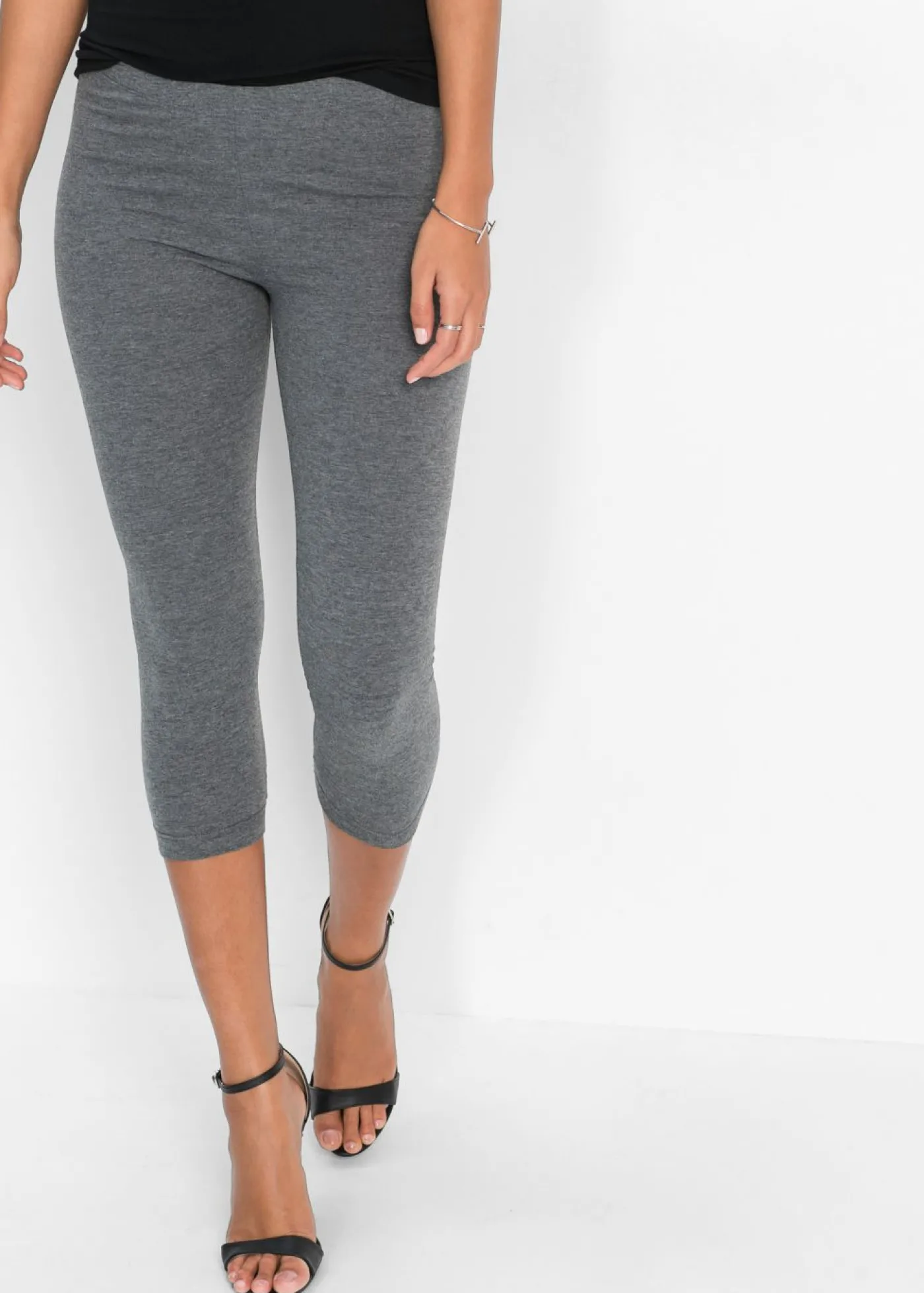 bonprix bonprix Pack de 2 leggings cropped Gris-negro Best