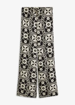 bonprix bonprix Pantalón Negro-gris guijarro Clearance